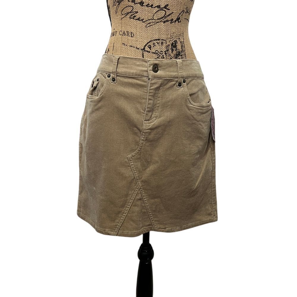 TINT Beige‎ Corduroy A-Line Skirt Classic Style Knee Length Size 8